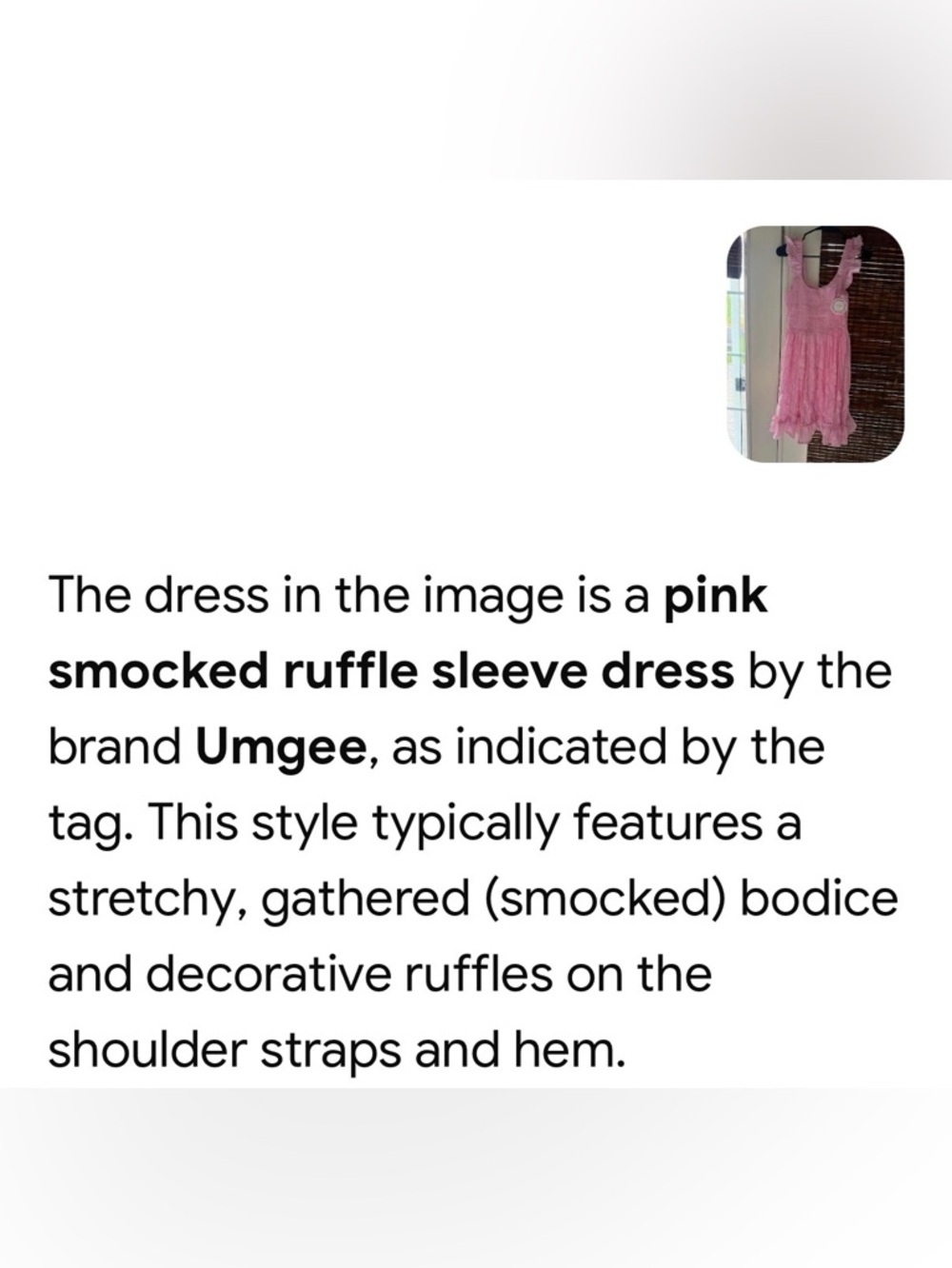 Umgee women's pink Umgee smocked flutter sleeve mini dress, nwt , sz S , nwt 🩷 - Picture 2 of 6